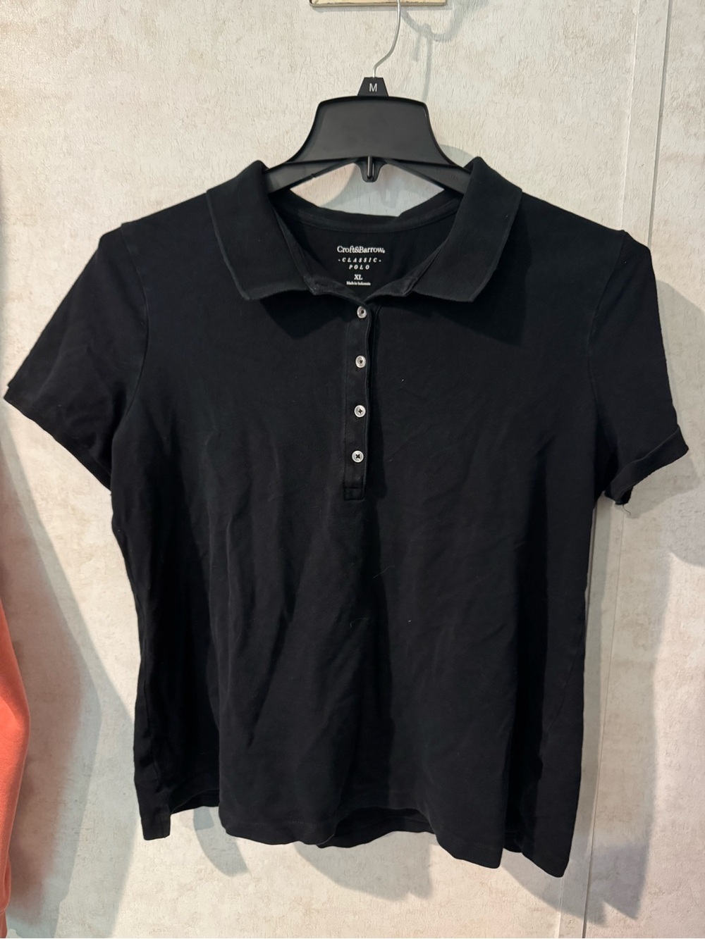 croft & barrow Black Short Sleeve Polo Shirt